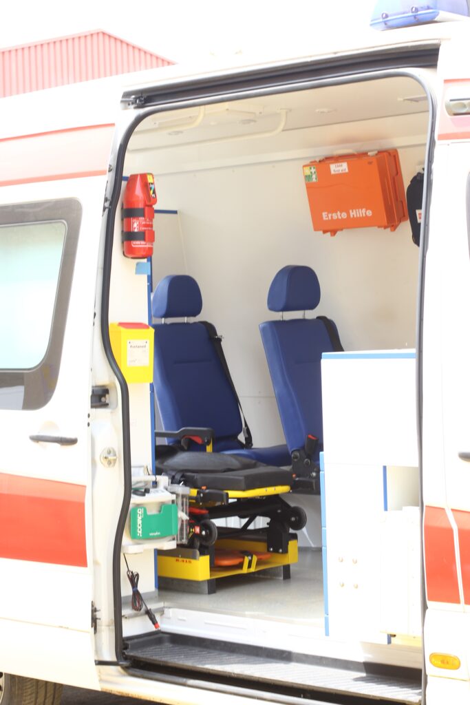 Ambulance vehicle providing service