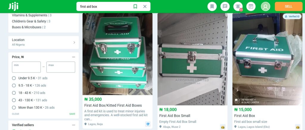 Buying first aid box on Jiji